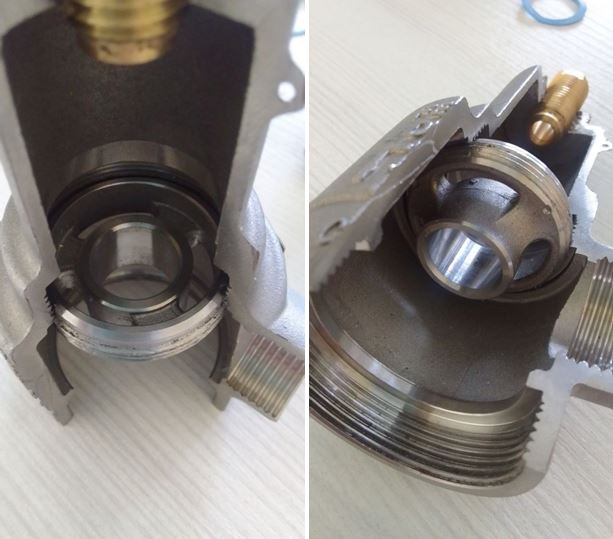 srednyaya razdelyayushchaya chast' klapana i paz v reguliruyushchem paru dlya prizhimnogo shtifta